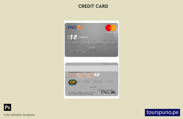 listo para imprimir plantilla mastercard platinum del banco ING de los Países Ba